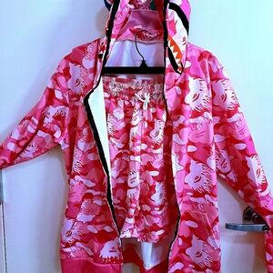 Unisex Woodland Camo Tiger Shark Hoodie & Matching Beach Shorts